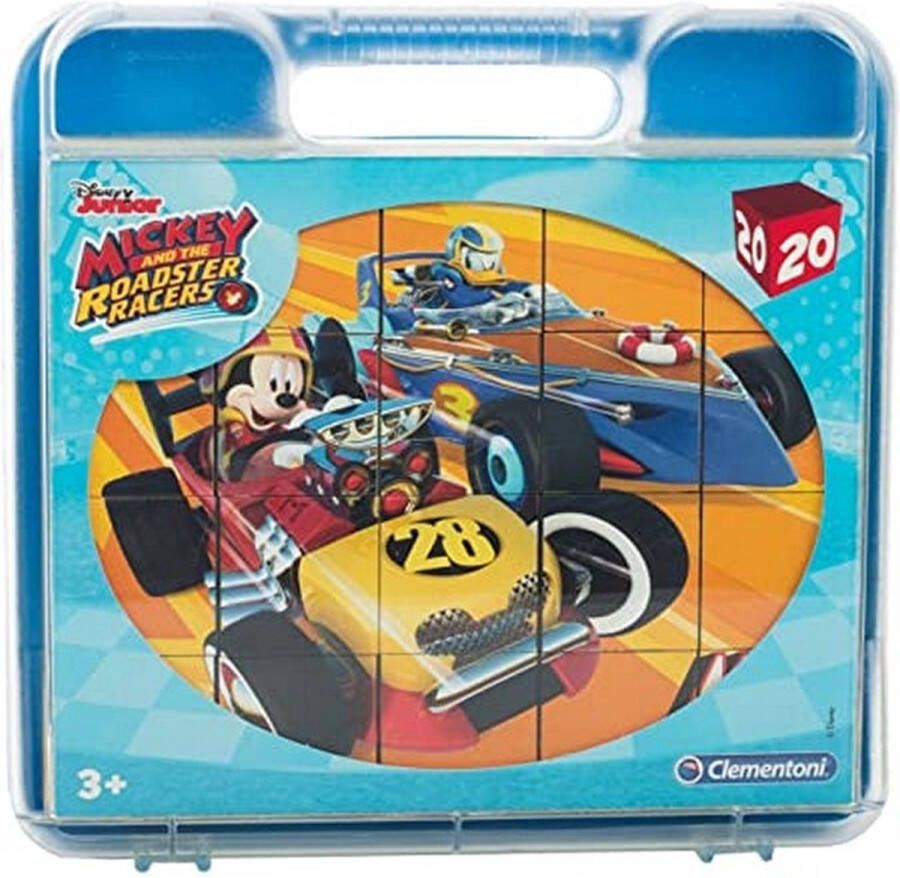 Clementoni Disney Mickey and the Roadster Racer Blokpuzzel puzzel in koffer 20 Delig 21X22CM