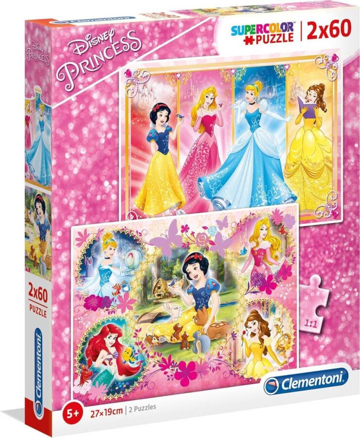 Clementoni Disney Princess Legpuzzel 2 Puzzels 60 Stukjes