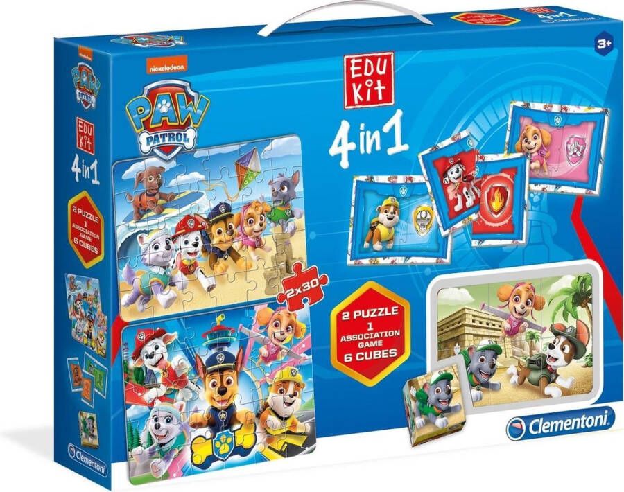 Clementoni leerpuzzel Paw Patrol 4-in-1 junior karton 60 stukjes