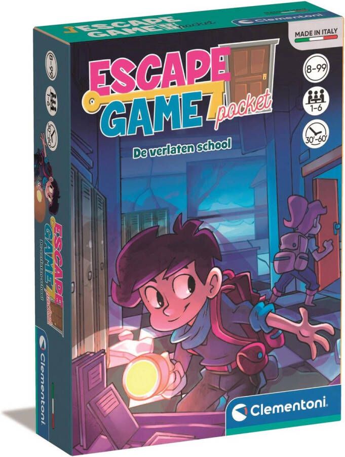 Clementoni Bordspel Escape Game De Verlaten School Gezelschapsspel voor Familie Vanaf 8 jaar