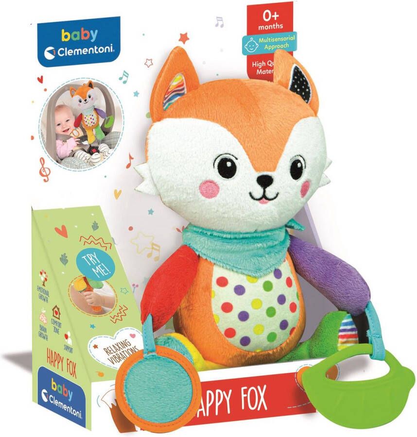 Clementoni Baby Happy Fox Knuffel Vos Interactieve Knuffel Extra Zacht