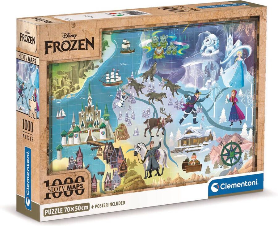 Clementoni Disney Frozen Legpuzzel Disney Puzzel 1000 stukjes 70 x 50 cm Voor Volwassenen en Kinderen vanaf 14 jaar