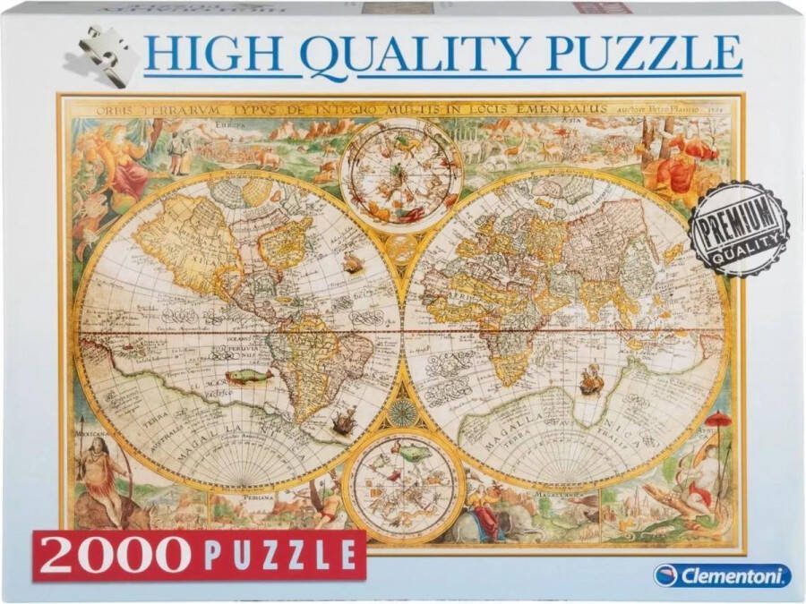 Clementoni High Quality puzzel Oude wereldkaart 2000 stukjes