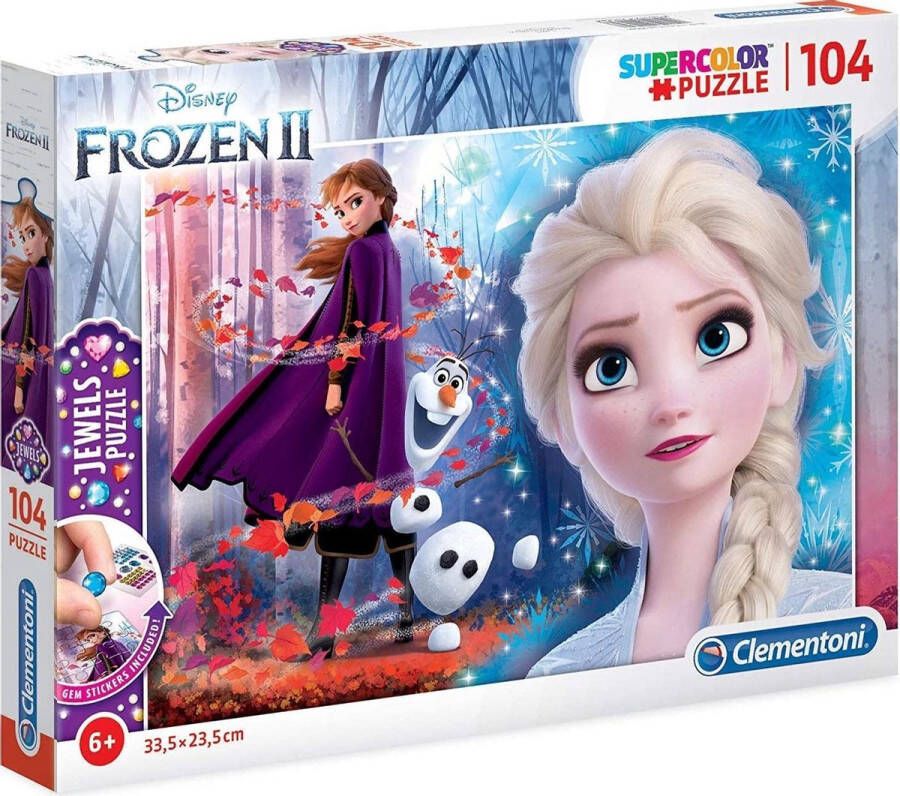 Clementoni Puzzel 104 Stukjes Jewels Frozen 2 Kinderpuzzels 6-8 jaar 20164