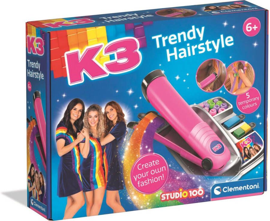 Clementoni Studio 100 K3 Trendy Hairstyle Haarstyling Set Voor Kinderen Vanaf 6 jaar