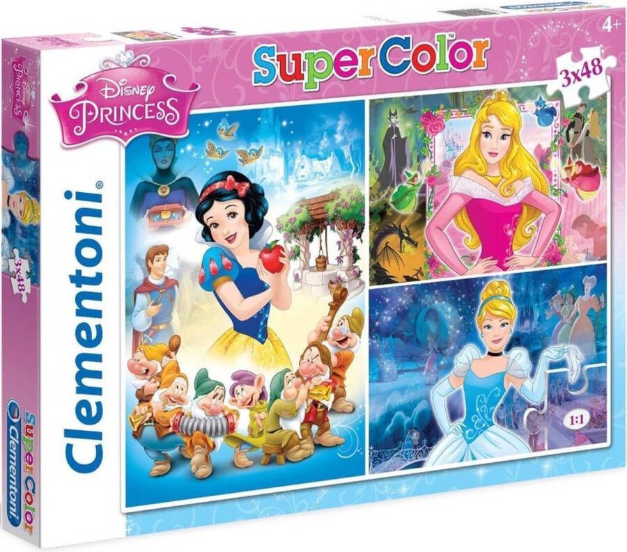 Clementoni Kinderpuzzels Legpuzzel Disney Princess 3 Puzzels van 48 Stukjes 5-6 jaar 25211