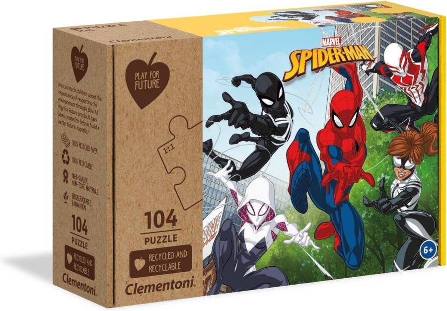Clementoni Kinderpuzzels Marvel Spiderman Play for Future Puzzel 104 Stukjes 6-8 jaar 27151