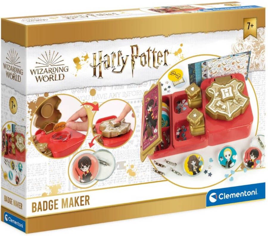 Clementoni Kleuren & Knutselen Harry Potter Pins Machinemaker Speelgoedsieraad Knutselset voor kinderen 7+ jaar 18669