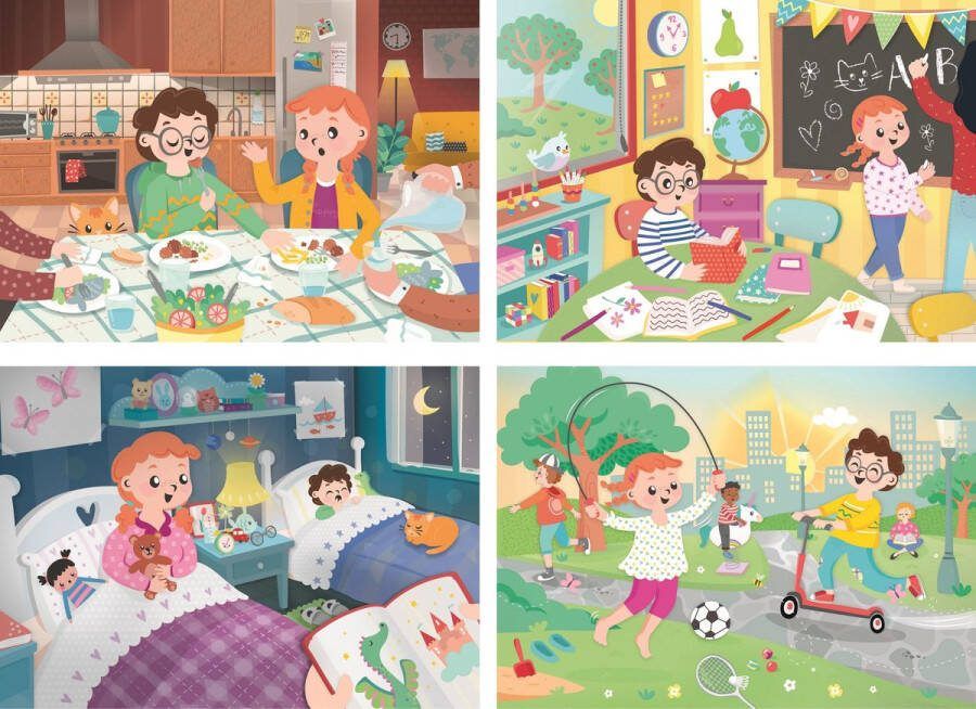 Clementoni Legpuzzel 4-in-1 A Beautiful Day 2x20 2x60 Stukjes