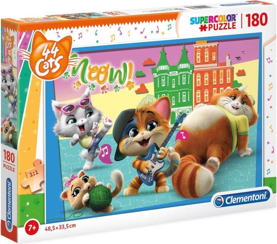 Clementoni Legpuzzel 44 Cats Junior Karton 180 Stukjes