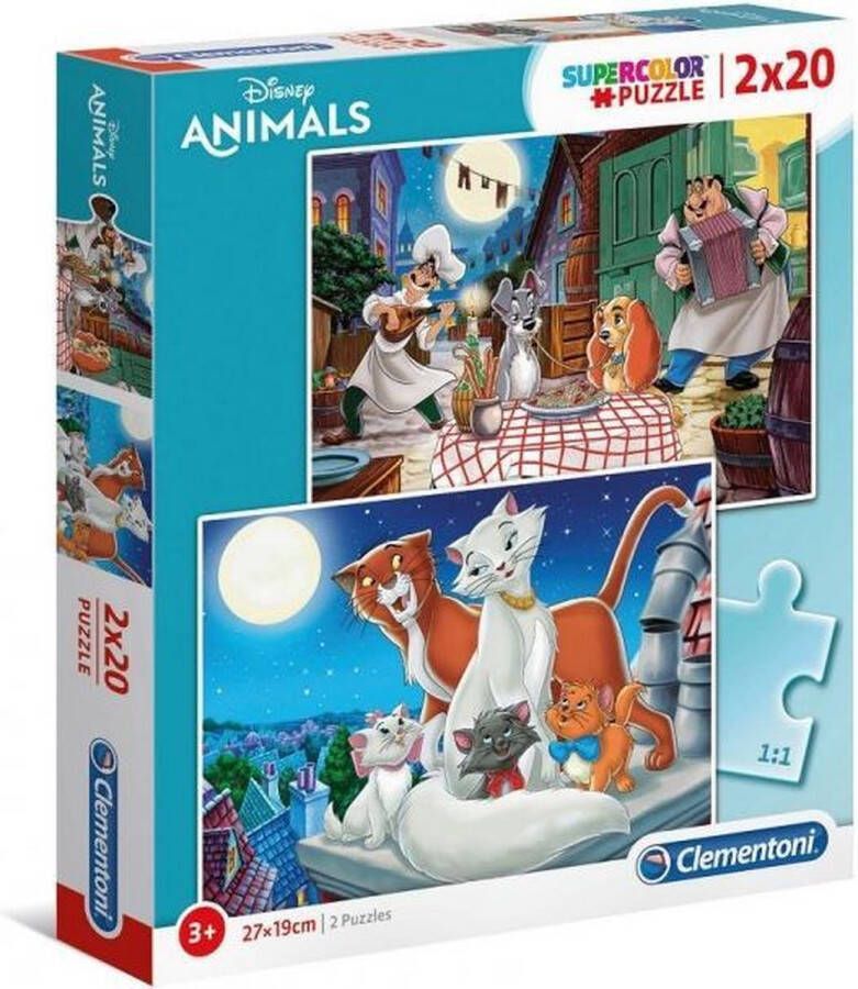 Clementoni legpuzzel Disney Animals junior 27 cm 2 x 20-delig