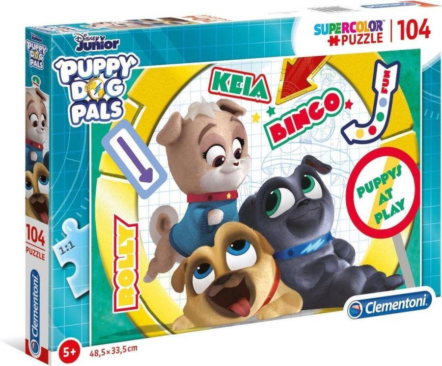 Clementoni legpuzzel Disney Puppy Dog Pals Supercolor 104 stukjes