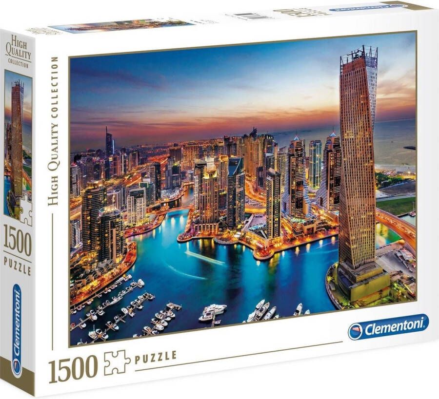 Clementoni Legpuzzel High Quality Puzzel Collectie Dubai Marina 1500 Stukjes puzzel volwassenen