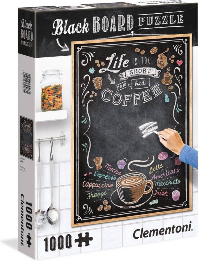 Clementoni Legpuzzel Krijtbord Puzzel Coffee 1000 stukjes puzzel volwassenen