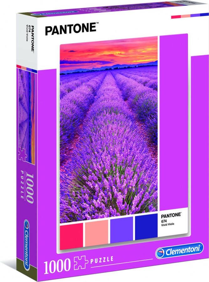 Clementoni Legpuzzel Pantone Puzzle Collectie Vivid Viola 1000 stukjes puzzel volwassenen