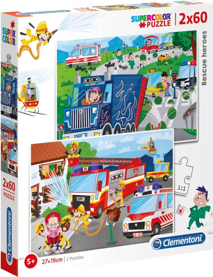 Clementoni Legpuzzel Rescue Heroes 2-in-1 Karton 120 Stukjes