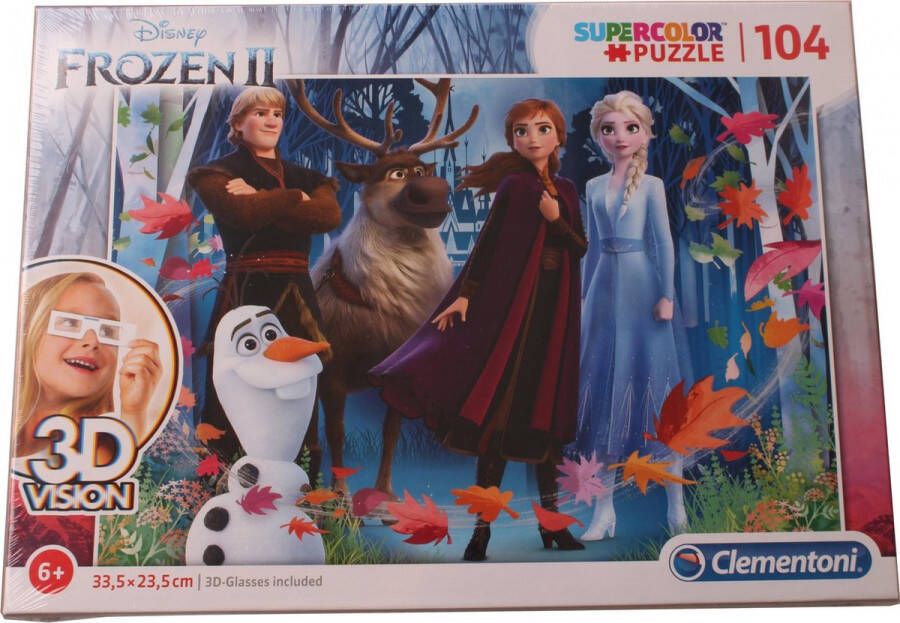 Clementoni Legpuzzel Supercolor Frozen Ii 3d-vision 104 Stukjes