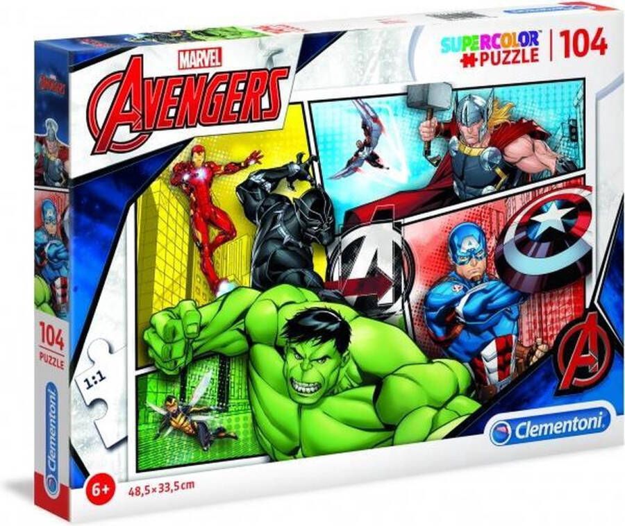 Clementoni Legpuzzel Supercolor Puzzel Collectie Avengers 104 stukjes puzzels kinderen