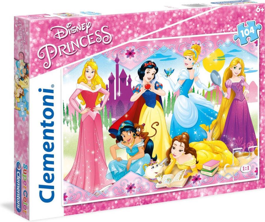 Clementoni Legpuzzel Supercolor Puzzel Collectie Disney Princesses 104 stukjes puzzel kinderen