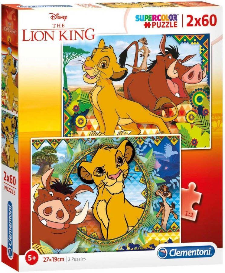 Clementoni legpuzzel The Lion King 60 stukjes 2 stuks
