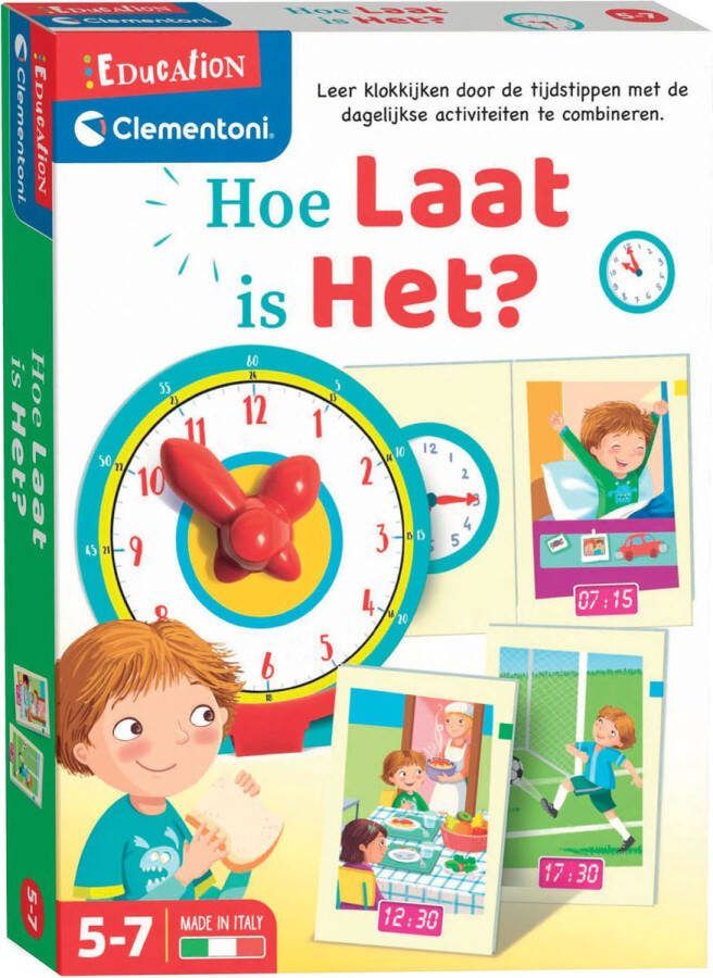 Clementoni Leren klokkijken 14 activiteit puzzelstukken Digitaal en analoog leren Educatief Speelgoed Vanaf 5 jaar