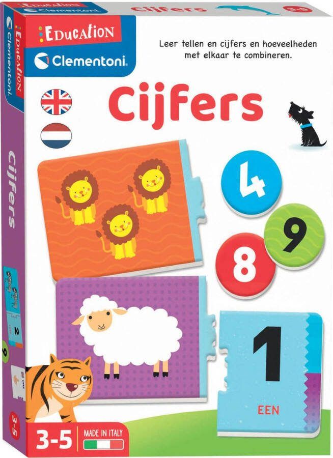 Clementoni Leren tellen Voelbare cijfers Dieren tellen Alleen of samen spelen Educatief Speelgoed 3-5 jaar