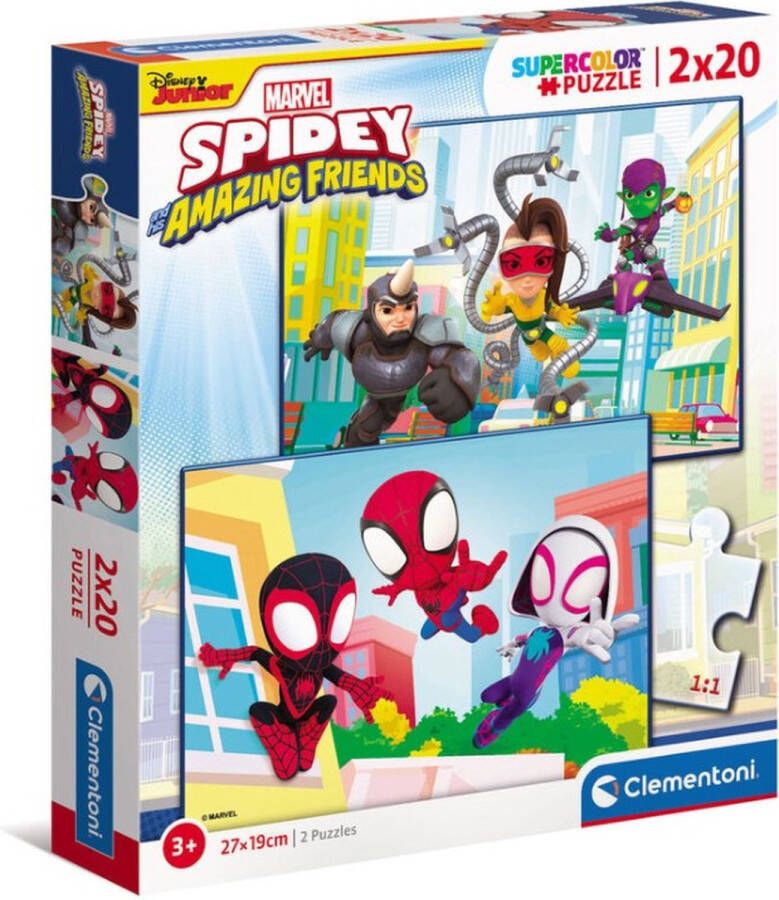 Clementoni Marvel Spidey en Zijn Geweldige Vrienden Set van 2 puzzels 2x20 Stukjes