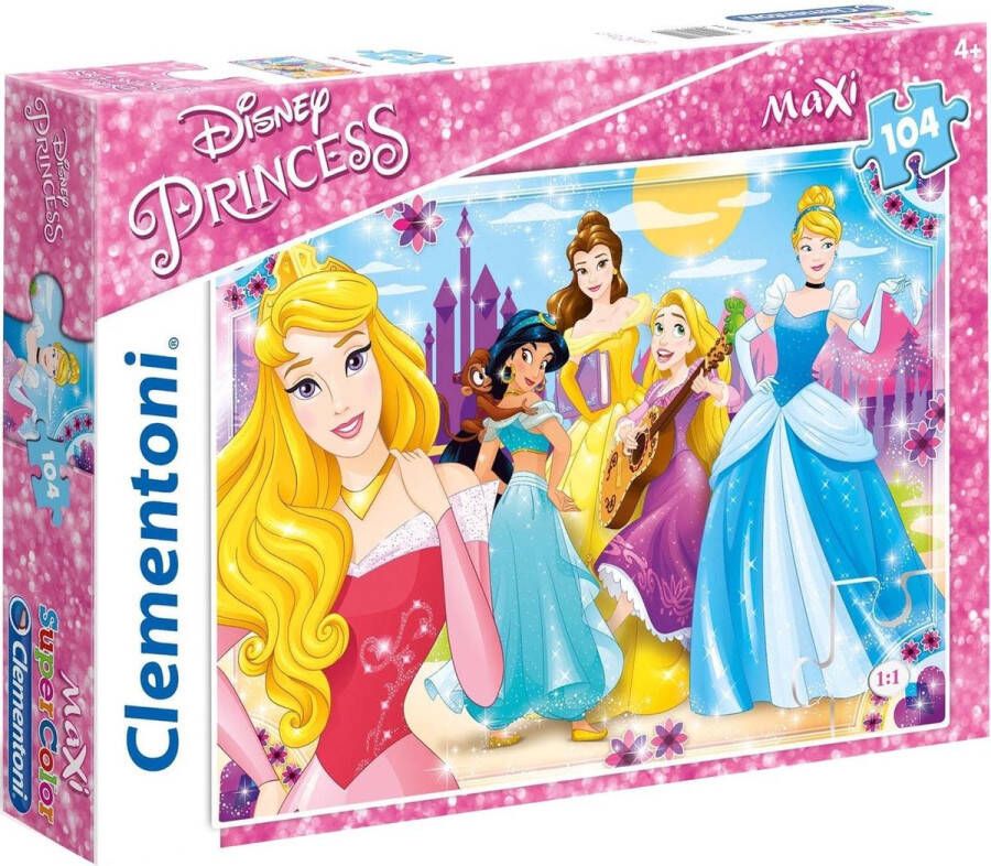 Clementoni Maxi Supercolor Legpuzzel Disney Princess 104 Stukjes