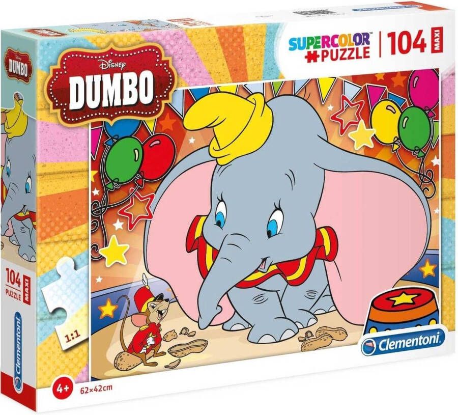 Clementoni Maxi Supercolor Legpuzzel Dumbo 104 Stukjes