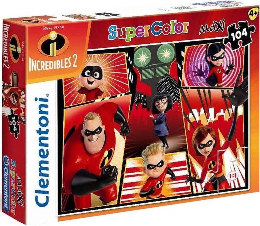 Clementoni Maxi Supercolor Legpuzzel Incredibles 2 104 Stukjes