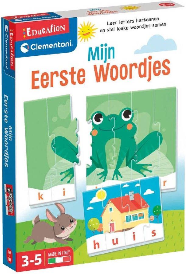 Clementoni Leren praten Mijn eerste woordjes Kleurrijke illustraties Alleen of samen spelen Educatief Speelgoed 3-5 jaar