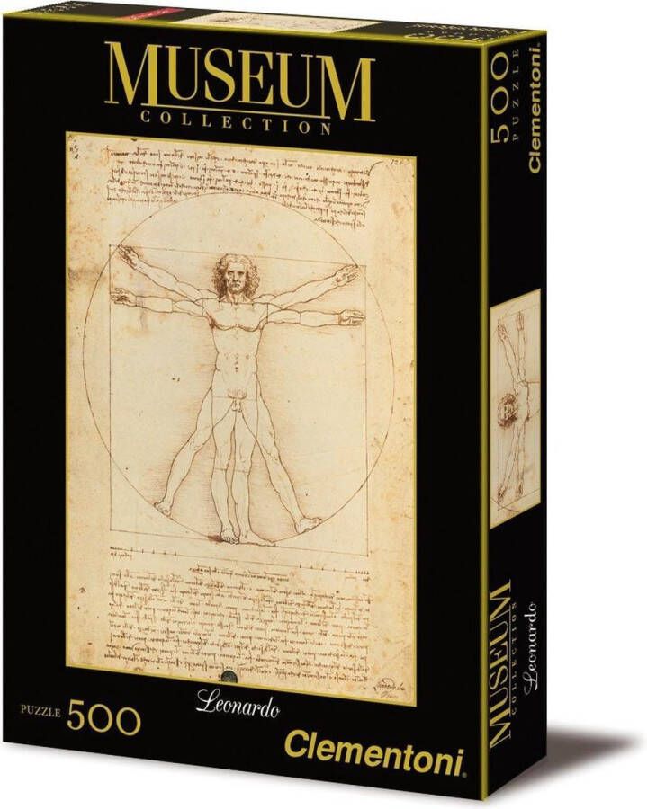 Clementoni Museum Puzzel Collectie Leonardo Da Vinci De Mens van Vitruvius 500 stukjes
