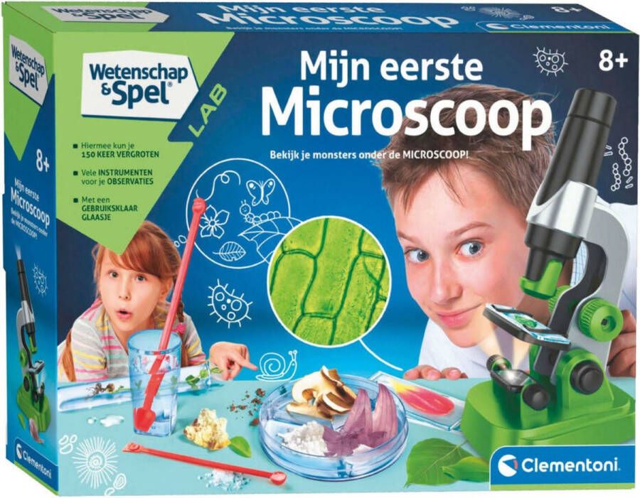 Clementoni Wetenschap & Spel Mijn Eerste Microscoop Educatief Speelgoed Experimenteerdoos Vanaf 8 jaar