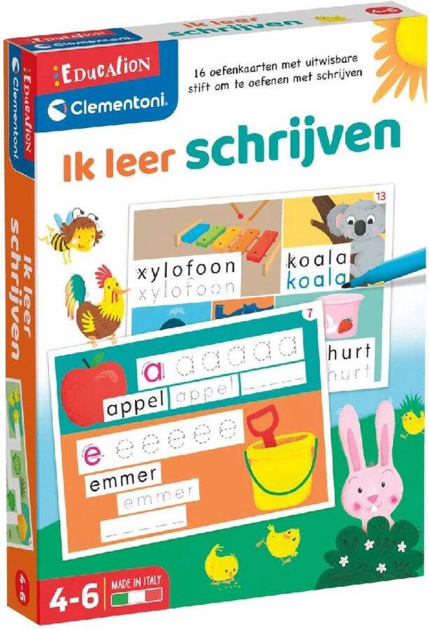 Clementoni 16 Oefenkaarten Leren schrijven Ik leer schrijven Educatief Speelgoed Vanaf 5 jaar