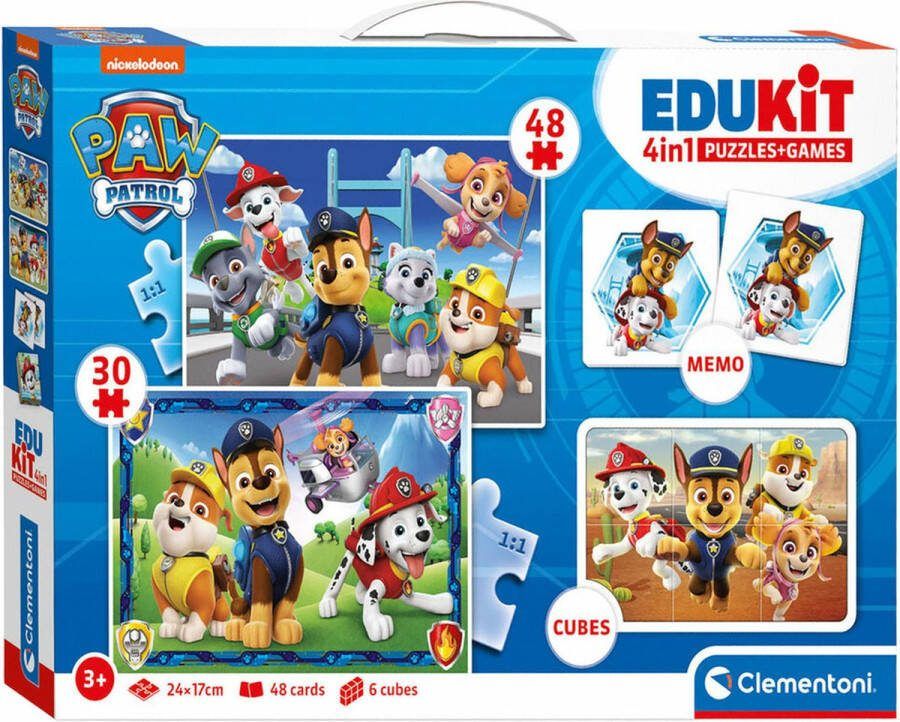 Clementoni Paw Patrol 4 in 1 edukit clemetoni puzzel memory