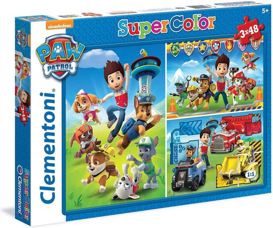 Clementoni Kinderpuzzels Paw Patrol 3 Puzzels van 48 Stukjes Puzzel 4+ jaar 25209