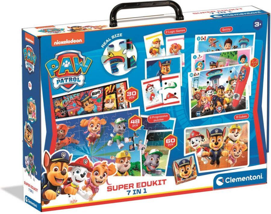 Clementoni Paw Patrol Super Edukit 7 spelletjes in 1 Educatief Speelgoed Pratende Pen Vanaf 3 jaar