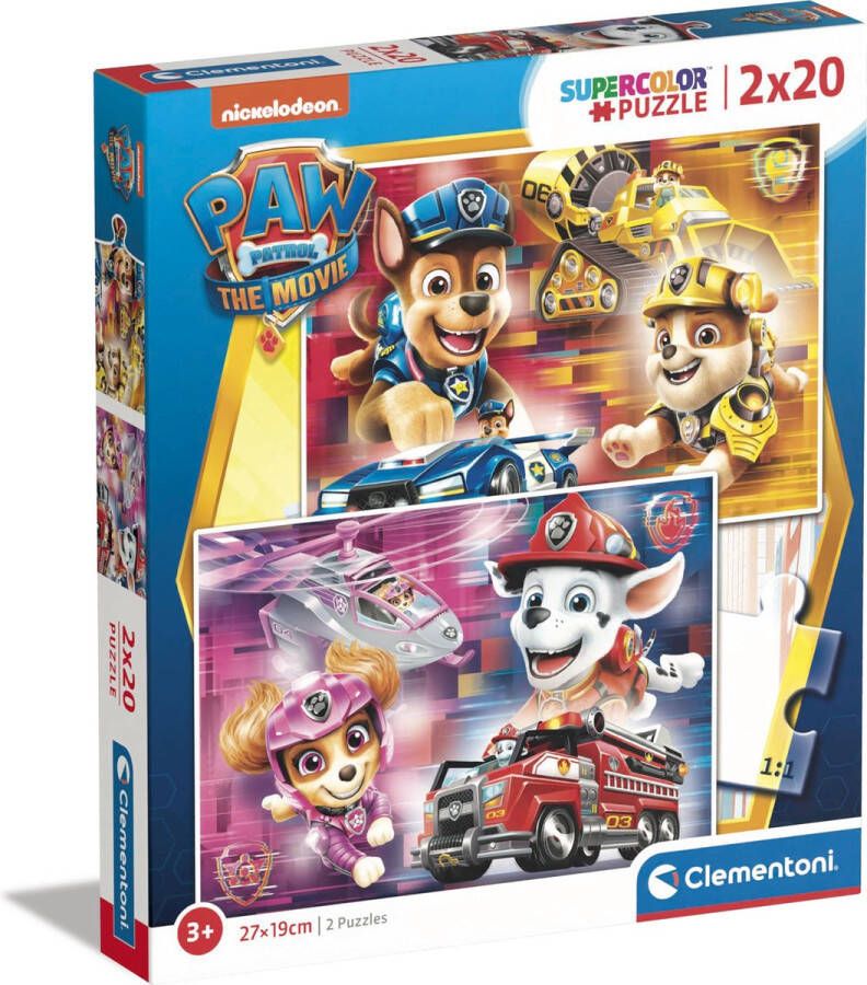 Clementoni Paw Patrol The Movie Puzzel 2x20 Stukjes