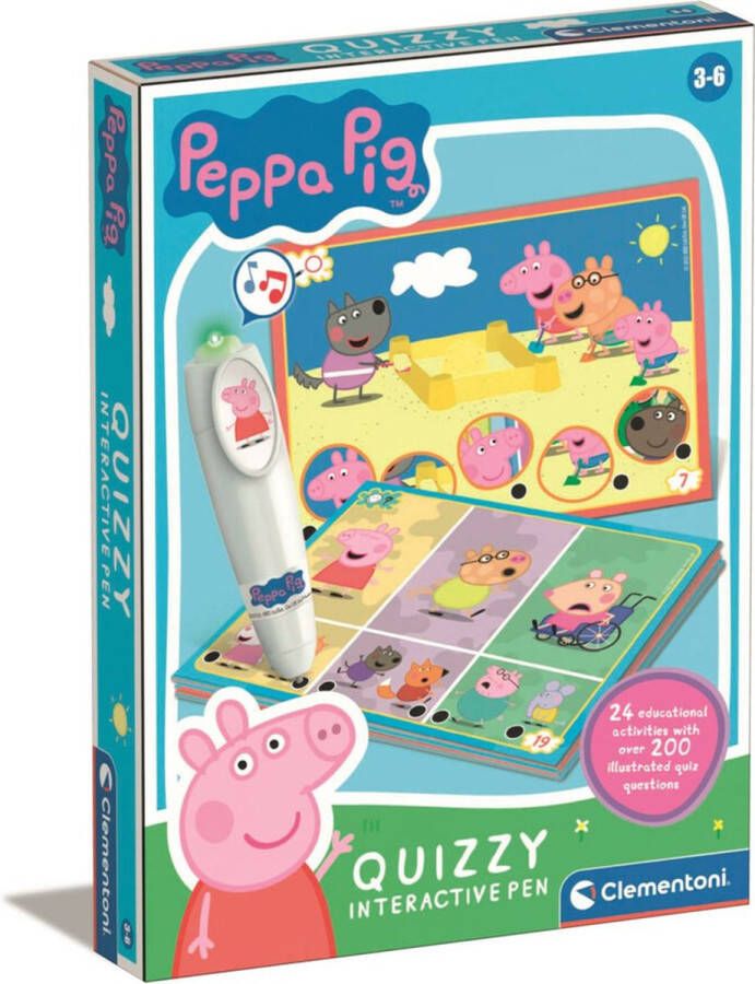 Clementoni Peppa Pig Quizzy Educatief Spel Met Wonderpen 200 Educatieve Quizzen 3- 6 jaar