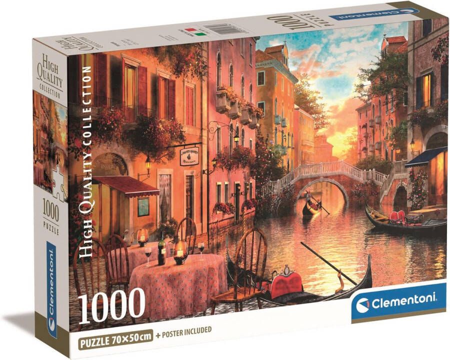 Clementoni Venice Legpuzzel High Quality Collection Puzzel Venetië 1000 stukjes 70x50 cm Voor Volwassenen en Kinderen vanaf 14 jaar