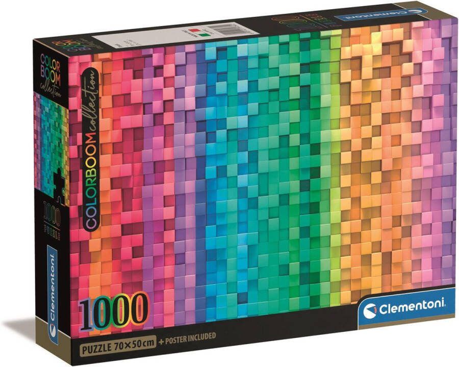 Clementoni Legpuzzel Colorboom Collection Pixel Puzzel 1000 stukjes 70 x 50 cm Voor Volwassenen en Kinderen vanaf 14 jaar