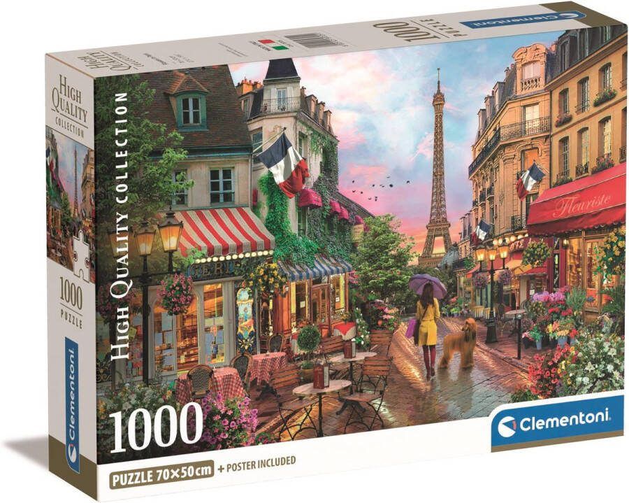 Clementoni Puzzel 1000 Stukjes High Quality Collection Flowers in Paris Puzzel Voor Volwassenen en Kinderen 14-99 jaar 39705 COMPACT BOX