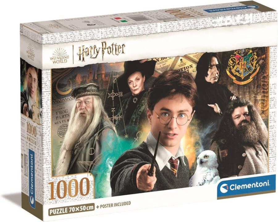 Clementoni Puzzel 1000 Stukjes High Quality Collection Harry Potter Puzzel Voor Volwassenen en Kinderen 14-99 jaar 39787 COMPACT BOX