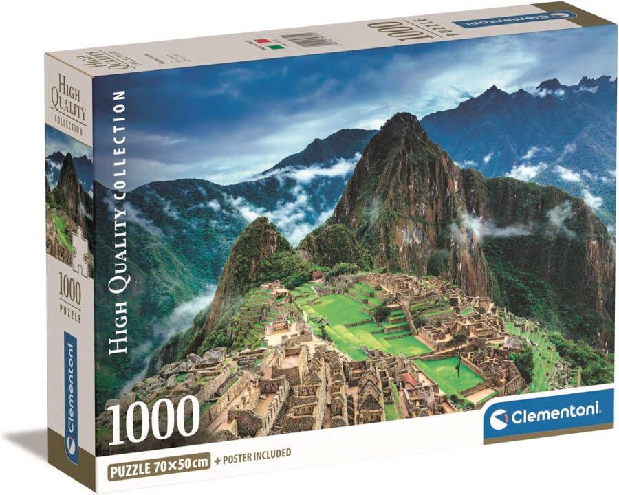 Clementoni Puzzel 1000 Stukjes High Quality Collection Machu Picchu Puzzel Voor Volwassenen en Kinderen 14-99 jaar 39770 COMPACT BOX