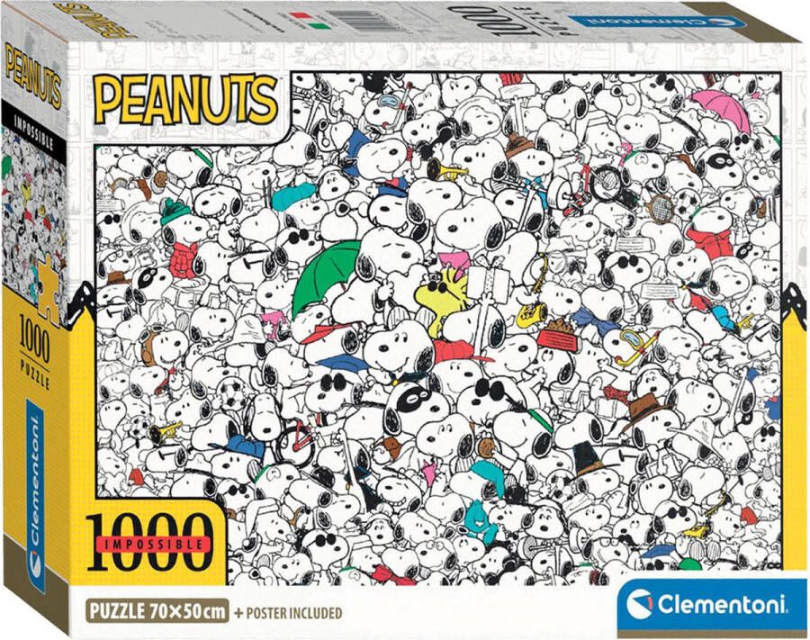 Clementoni Puzzel 1000 Stukjes Impossible Peanuts Puzzel Voor Volwassenen