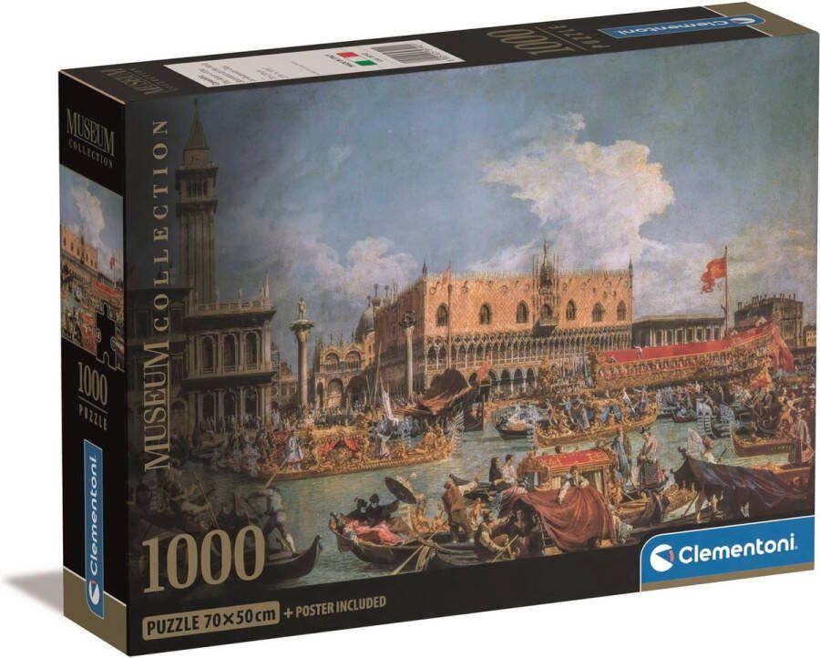 Clementoni Puzzel 1000 Stukjes Museum Canaletto The Return Of The Bucentaur at the Molo on Ascension Day Puzzel Voor Volwassenen en Kinderen 14-99 jaar 39792