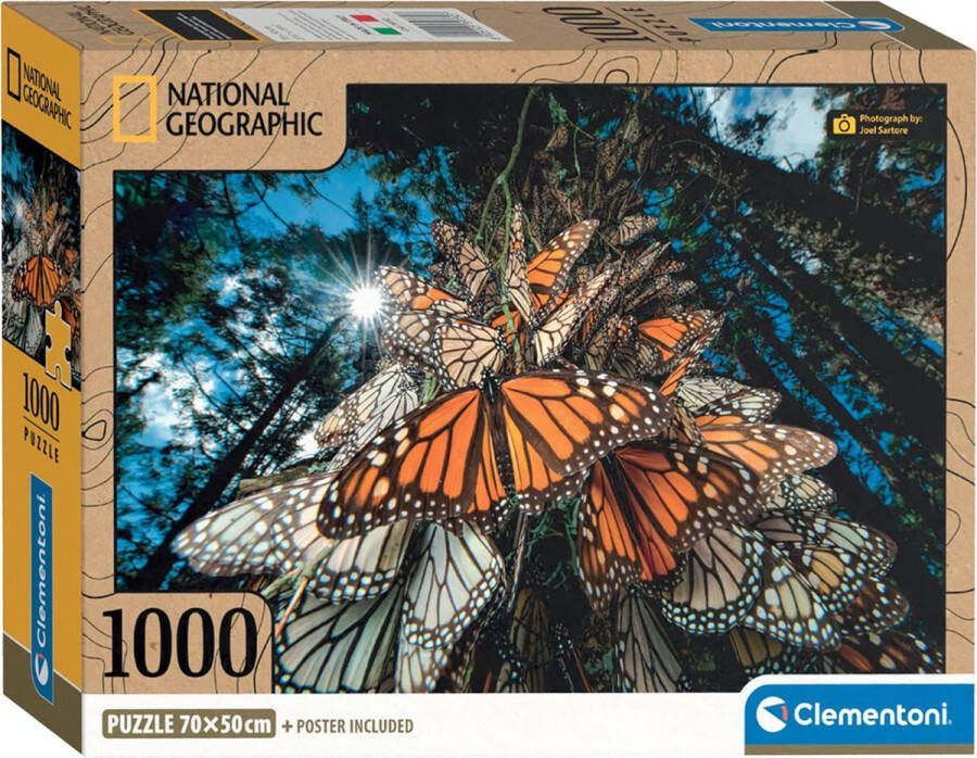Clementoni Puzzel 1000 Stukjes National Geographics Vlinder Puzzel Voor Volwassenen