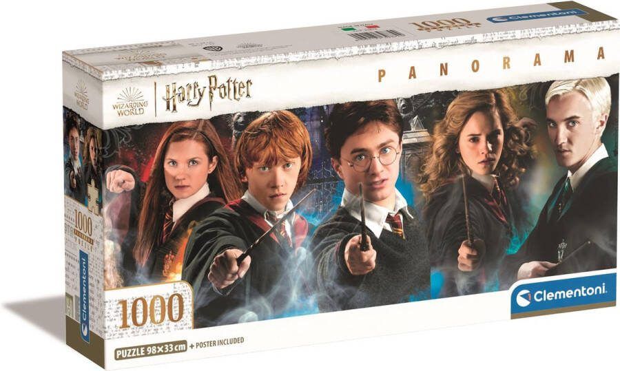 Clementoni Puzzel 1000 Stukjes Panorama Compacte doos Harry Potter Puzzel Voor Volwassenen en Kinderen 14-99 jaar