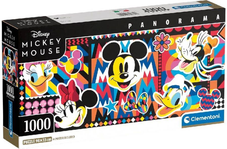 Clementoni Puzzel 1000 Stukjes Panorama Disney Compact doos Vanaf 14 jaar