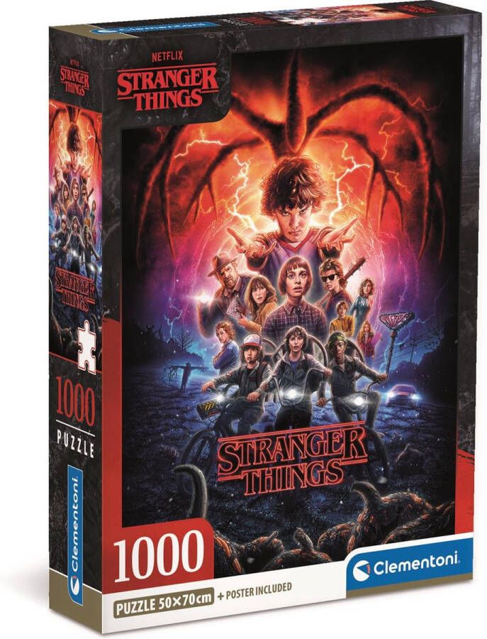 Clementoni Puzzel 1000 Stukjes Stranger Things Puzzel Voor Volwassenen en Kinderen 14-99 jaar 39713 COMPACT BOX